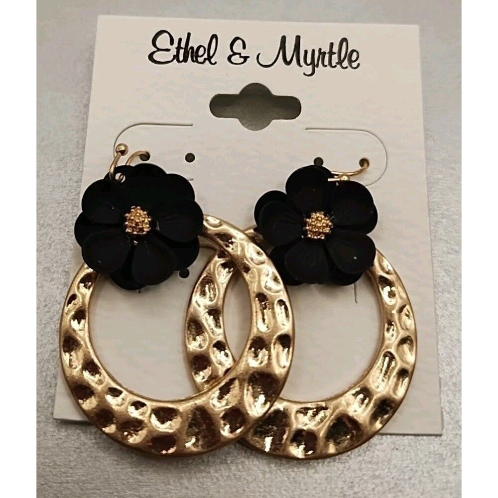 Ethel & Myrtle  Influence Hoops Silvery Feather Earrings Lot Of 3